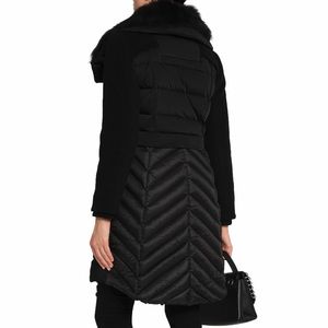 Ashley B Shearling trimmed twill down jacket